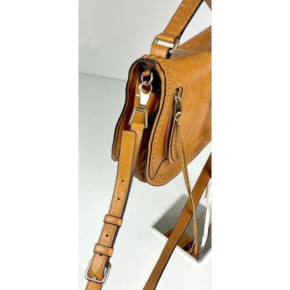 Rebecca Minkoff 10 x 11 x 4 Leather Crossbody Purse Saddle Bag Large Tan Boho - Picture 4 of 16